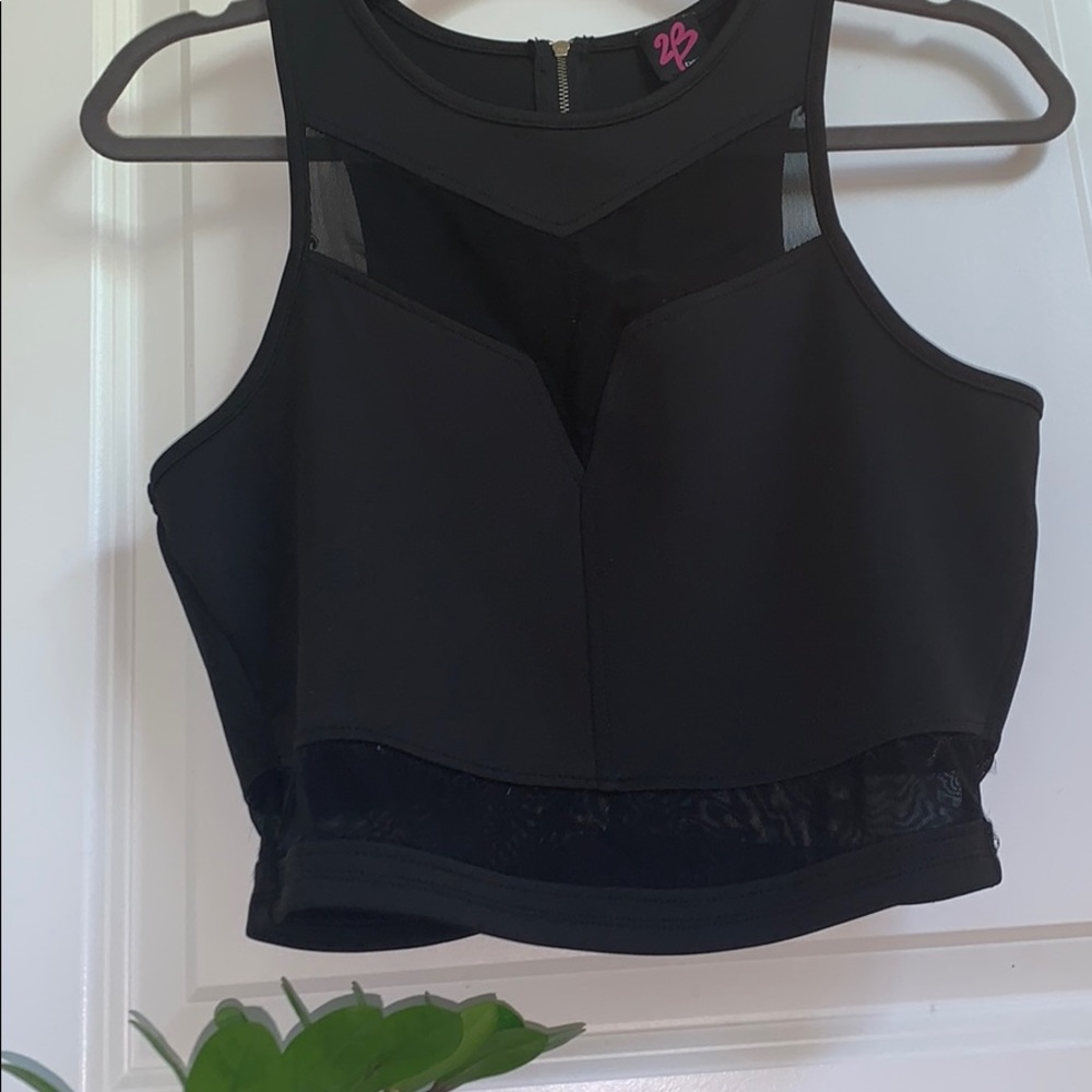 BEBE Mesh Crop Top